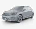 Audi A1 Sportback S-line with HQ interior 2021 3d model clay render