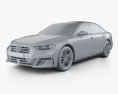 Audi S8 L 2023 3d model clay render
