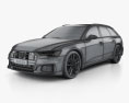Audi S6 avant 2022 Modello 3D wire render