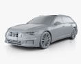 Audi S6 avant 2022 3Dモデル clay render