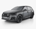 Audi Q7 S-line 2022 Modèle 3d wire render