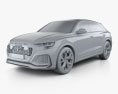 Audi Q8 RS 2023 3D 모델  clay render