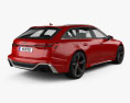 Audi RS6 avant 2022 3D模型 后视图