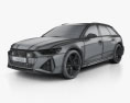 Audi RS6 avant 2022 3D模型 wire render
