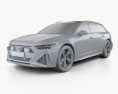 Audi RS6 avant 2022 3d model clay render