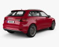 Audi A3 sportback avec Intérieur 2019 Modèle 3d vue arrière