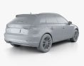Audi A3 sportback з детальним інтер'єром 2019 3D модель