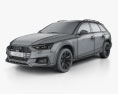 Audi A4 Allroad with HQ interior 2022 3d model wire render