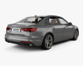 Audi A4 sedan with HQ interior 2022 3d model back view