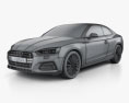 Audi A5 coupe with HQ interior 2019 3d model wire render