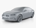 Audi A5 S-line sportback с детальным интерьером 2020 3D модель clay render