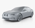 Audi A6 S-Line sedan with HQ interior 2021 3d model clay render