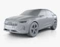 Audi e-tron sportback S-line クーペ 2021 3Dモデル clay render