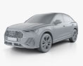Audi Q3 Sportback S-line 2021 3D-Modell clay render