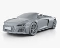 Audi R8 V10 US-spec spyder 2022 3d model clay render