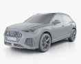 Audi Q3 RS 2022 3D модель clay render