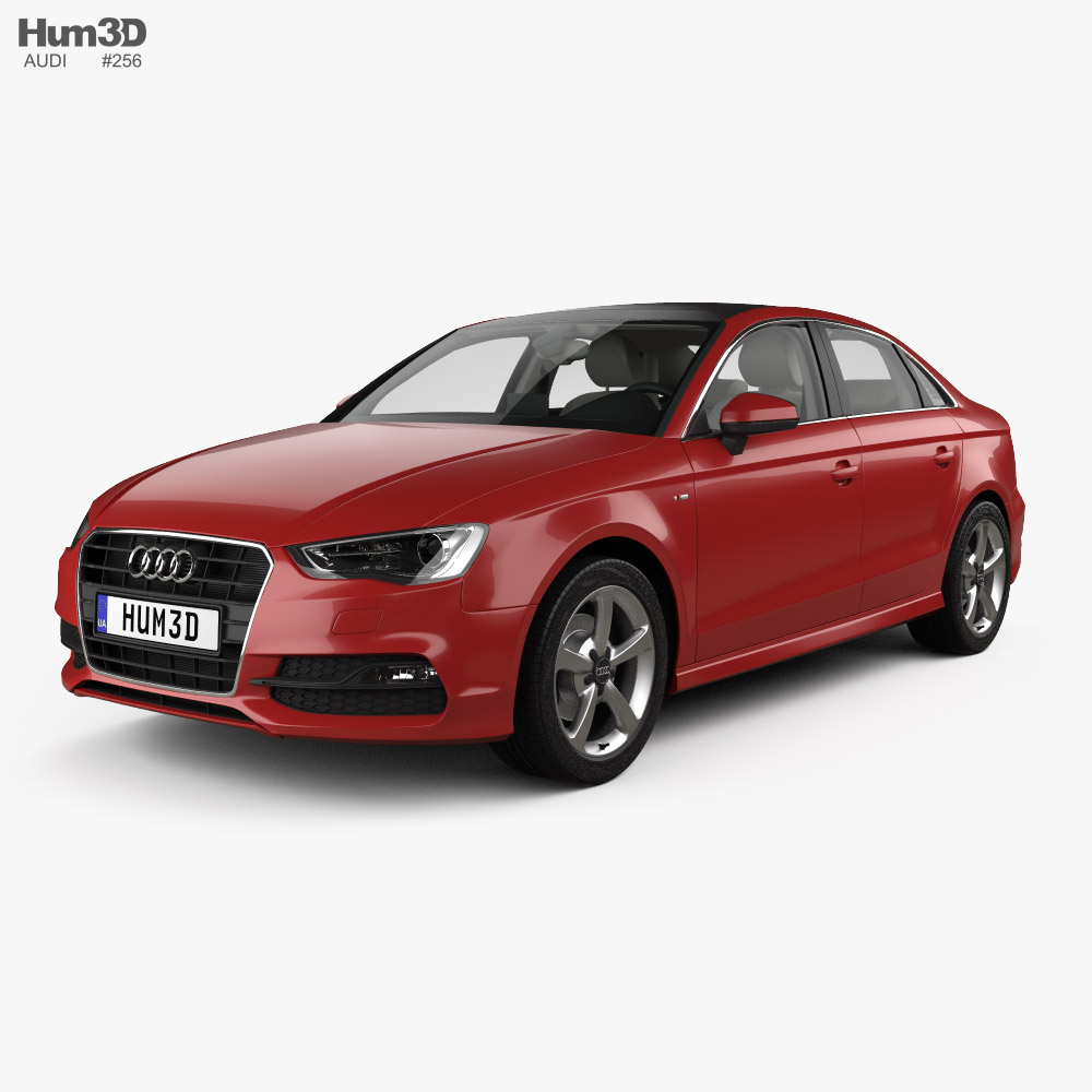 Audi A3 S-line Worldwide sedan with HQ interior 2016 3D model