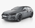 Audi RS4 avant 2023 3D模型 wire render