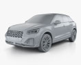 Audi SQ2 2022 3Dモデル clay render