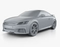 Audi TT RS coupe 2019 3D模型 clay render