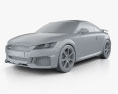 Audi TT RS купе 2022 3D модель clay render
