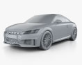 Audi TT S クーペ 2022 3Dモデル clay render