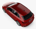 Audi A3 S-line sportback mit Innenraum 2023 3D-Modell Draufsicht