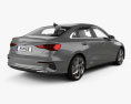 Audi A3 sedan mit Innenraum 2023 3D-Modell Rückansicht