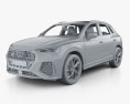 Audi Q3 RS с детальным интерьером 2022 3D модель clay render