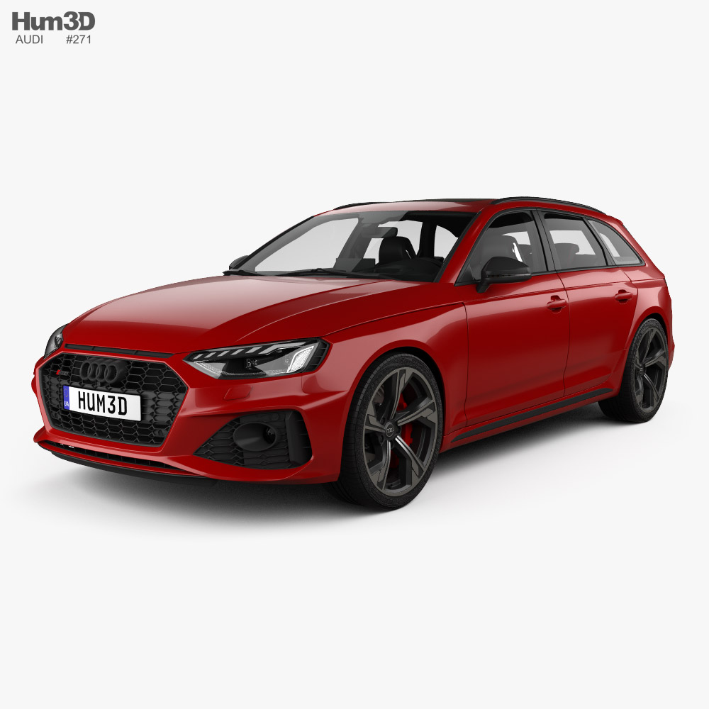 Audi RS4 avant с детальным интерьером 2023 3D модель