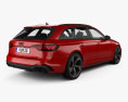 Audi RS4 avant з детальним інтер'єром 2023 3D модель back view