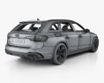 Audi RS4 avant з детальним інтер'єром 2023 3D модель