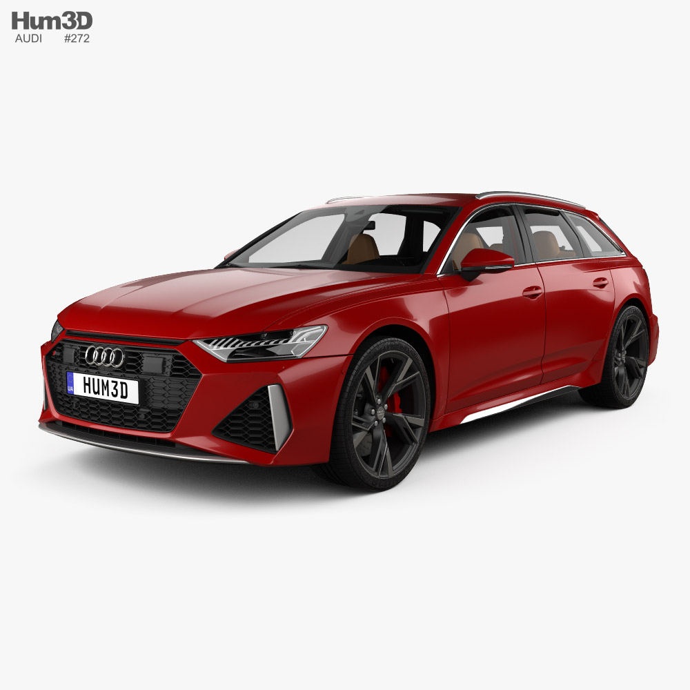 Audi RS6 avant with HQ interior and engine 2022 3D model