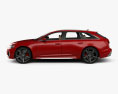 Audi RS6 avant 带内饰 和发动机 2022 3D模型 侧视图