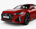 Audi RS6 avant HQインテリアと とエンジン 2022 3Dモデル