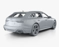 Audi RS6 avant с детальным интерьером и двигателем 2022 3D модель