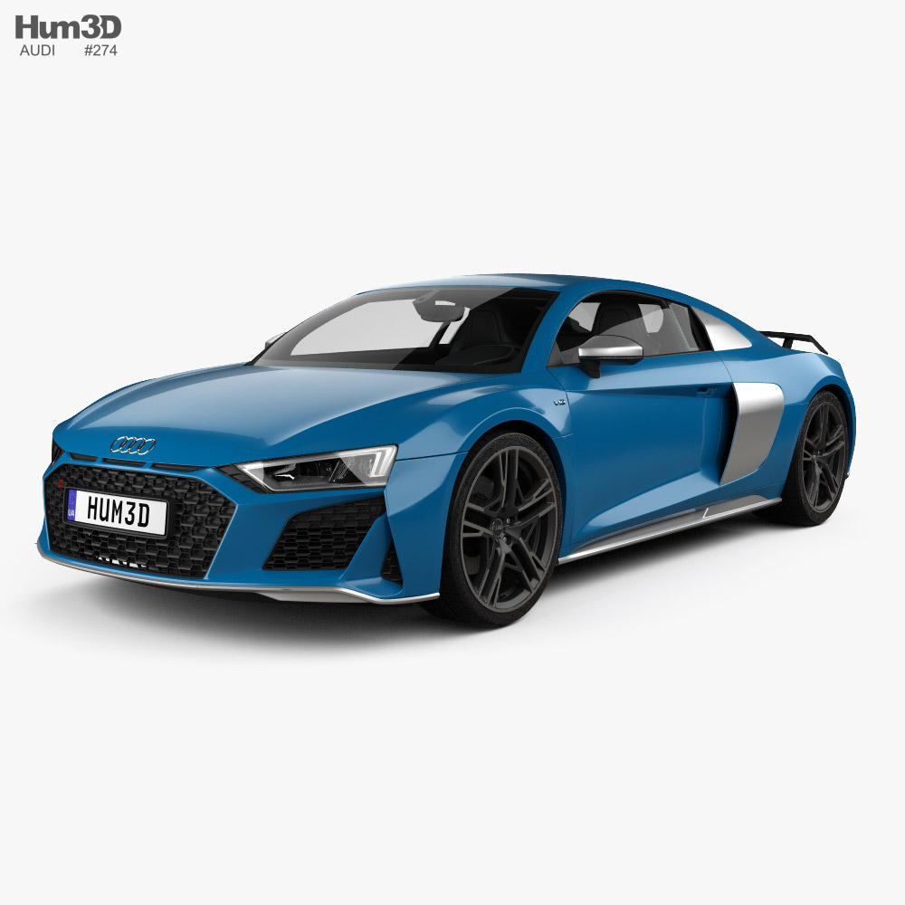 Audi R8 V10 coupe with HQ interior 2022 3D model