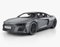 Audi R8 V10 coupé mit Innenraum 2022 3D-Modell wire render