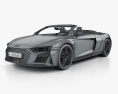 Audi R8 V10 US-spec spyder 带内饰 2022 3D模型 wire render
