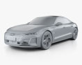 Audi e-tron GT RS 2024 3Dモデル clay render