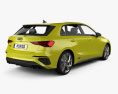 Audi S3 Edition One sportback 2023 3D 모델  back view