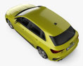Audi S3 Edition One sportback 2023 Modello 3D vista dall'alto