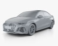 Audi RS3 sedan 2024 3d model clay render