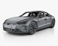 Audi e-tron GT з детальним інтер'єром 2024 3D модель wire render