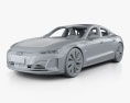 Audi e-tron GT с детальным интерьером 2024 3D модель clay render