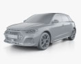 Audi A1 Citycarver 2022 3D 모델  clay render