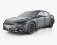 Audi A8 S Line 2024 3D-Modell wire render