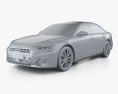 Audi A8 S Line 2024 3D-Modell clay render