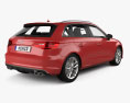 Audi S3 Sportback with HQ interior 2017 3d model back view