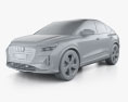 Audi Q4 e-tron Sportback S-line 2024 3d model clay render